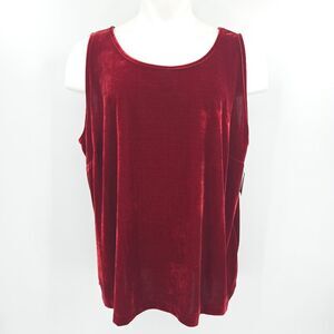 John Mark Tunic Tank Top Women Size 3X Red Velvet Pullover Fall Winter Lagenlook